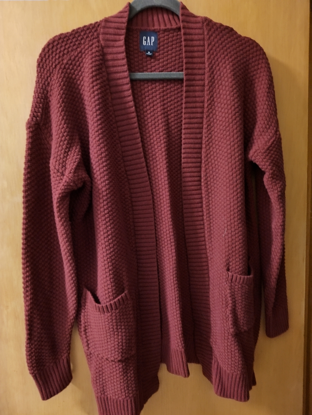 GAP Women's Open-Front Chunky Cardigan Sweater - Maroon